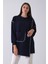 Lacivert Önü Kanguru Cep Detaylı Çizgi Dikişli Bisiklet Yaka Tunik 940170263.02 2