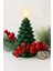 LED Mum Çam Ağacı Şekilli Yılbaşı Dekoru | Dekoratif Işıklı Noel Mumu 19 cm 1