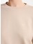 Bisiklet Yaka Baskılı Bej Kadın Sweatshırt F5WL-SWT0385 4