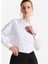 Loose Fit Gömlek Yaka Taşlı Beyaz Kadın Gömlek F5WL-GML0100 1