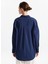 Loose Fit Gömlek Yaka Düz Lacivert Kadın Gömlek F5WL-GML0105 5