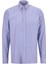Slim Fit Alttan Britli Yaka Çizgili Koyu Mavi Erkek Gömlek Maydos-Y 307 2