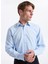 Slim Fit Gömlek Yaka Armürlü Mavi Erkek Gömlek Maydos-Y 303 1