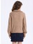 Geniş Yaka Relaxed Düz Örgü Desenli Camel Kazak Kadın J5WL-KZK7110 7