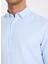 Slim Fit Alttan Britli Yaka Armürlü Açık Mavi Erkek Gömlek Maydos-Y 404 4