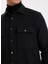 Siyah Erkek Düz Relaxed Gömlek Ceket F5WM-GML 2413 4