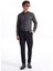 Slim Fit Gömlek Yaka Düz Antrasit Melanj Erkek Gömlek F5WM-GML 2574 2