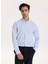 Slim Fit Düğmeli Yaka Armürlü Açık Mavi Erkek Gömlek Maydos-Y 430 1