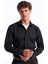 Slim Fit Gömlek Yaka Düz Siyah Erkek Gömlek F5WM-GML 2421 1