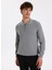 Polo Yaka Slim Fit Düz Gri Melanj Erkek Kazak F5WM-KZK 2319 3