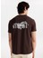 Bisiklet Yaka Baskılı Kahve Erkek T-Shirt M5WM-TST1582 5