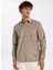 Slim Fit Gömlek Yaka Düz Vizon Erkek Gömlek F5WM-GML 2378 3