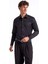 Slim Fit Sumos Yaka Düz Siyah Erkek Gömlek F5WM-GML 2581 1