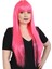 Uzun Kahküllü Fiber Sentetik Peruk / Neon Pembe 1