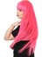 Uzun Kahküllü Fiber Sentetik Peruk / Neon Pembe 3