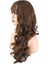 Dalgalı Perçemli Uzun Fiber Sentetik Peruk / Koyu Kumral 4