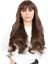 Kahküllü Uzun Dalgalı Fiber Sentetik Peruk / Kahve Karamel 2
