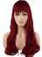 Kahküllü Uzun Dalgalı Fiber Sentetik Peruk / Kızıl 2