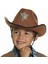 Techmrt Çocuk Kovboy Şapkası - Vahşi Batı Kovboy Şerif Şapkası Kahve Renk 1
