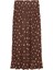 4769 Kadın Puantiyeli Kraşlı Saten Etek Kahve 1