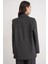4753 Kadın Çizgili Oversize Blazer Ceket Antrasit 7