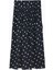4769 Kadın Puantiyeli Kraşlı Saten Etek Lacivert 1