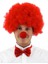 Techmrt Kırmızı Renk Kıvırcık Afro Bonus Peruk Takma Saç ve Kırmızı Burun Seti 1