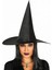 Techmrt Yetişkin Boy Siyah Cadı Şapkası ve Uzun Siyah Cadı Peruğu 1