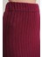 6929 Kadın Fitilli Triko Etek Bordo 4