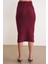 6929 Kadın Fitilli Triko Etek Bordo 5