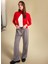 Standart Bel Relaxed Gri Melanj Kadın Pantolon PBF5WL-PNT9523 6