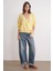 6959 Kadın Fiyonklu Triko Hırka Sarı 2