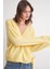 6959 Kadın Fiyonklu Triko Hırka Sarı 3