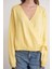 6959 Kadın Fiyonklu Triko Hırka Sarı 5