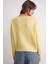 6959 Kadın Fiyonklu Triko Hırka Sarı 7