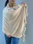 Ponpon Kürklü Triko Ekru Renkli Kadın Şal 180X65 cm 3