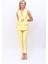Kemerli Klasik Yelek & Boru Paça Pantolon Takım-Sarı 4