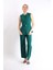 Kemerli Yelek & Bol Paça Pantolon Takım-Zümrüt 6