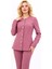 Sıfır Yaka Boydan Düğmeli Ceket-Rose 5