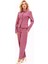 Gömlek Yaka Klasik Ceket & Paçası Pileli Pantolon-Rose 1