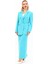 Erkek Yaka Kuruvaze Blazer Ceket & Uzun Düz Dar Etek-Turkuaz 1