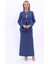 V Yaka Boydan Kuplu Kılasik Ceket & Uzun Düz Dar Etek-Indigo 1