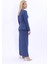 V Yaka Boydan Kuplu Kılasik Ceket & Uzun Düz Dar Etek-Indigo 5