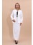 Oval Yaka Yandan Kuplu Klasik Ceket & Uzun Düz Dar Etek-Beyaz 1