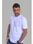 Erkek Beyaz Slim Fit Bisiklet Yaka Pamuk Elastan Basic Tişört 1