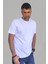 Erkek Beyaz Slim Fit Bisiklet Yaka Pamuk Elastan Basic Tişört 3