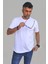 Erkek Beyaz Slim Fit Bisiklet Yaka Pamuk Elastan Basic Tişört 5