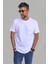 Erkek Beyaz Slim Fit Bisiklet Yaka Pamuk Elastan Basic Tişört 6