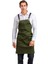 Barista Askılı Önlük Kanguru Cepli Deri Kemerli - Yeşil 1