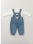 Unisex Bebek Denim 2’li Takım - Ayı Aplikeli Cepli Salopet ve Beyaz Bluz 4